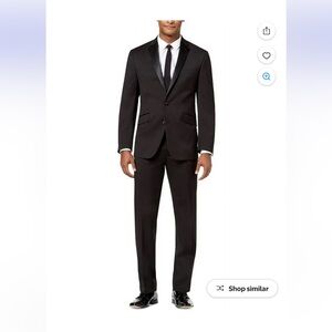 Kenneth Cole Reaction Tuxedo Men's Size 40S 33x32 Black Slim Fit Ready Flex
